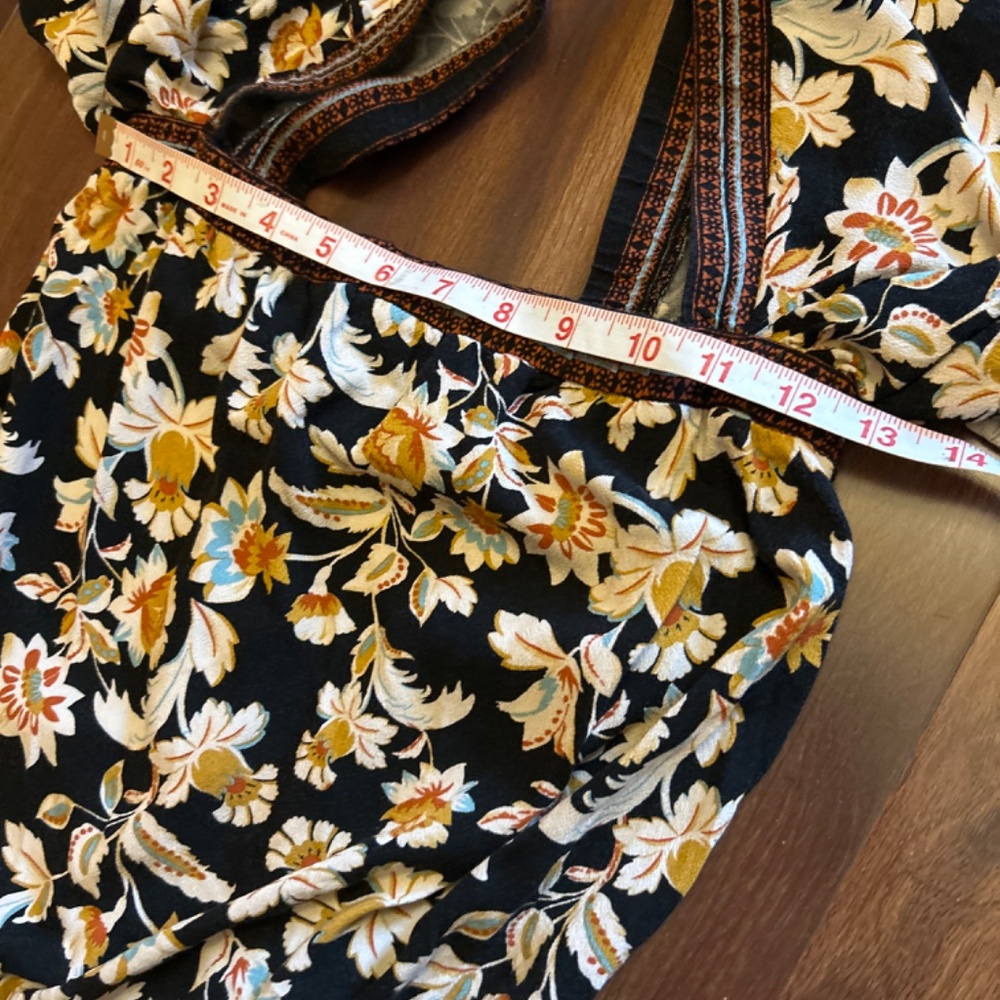 FREE PEOPLE Boho Floral Top bodysuit size XS - Picture 8 of 9